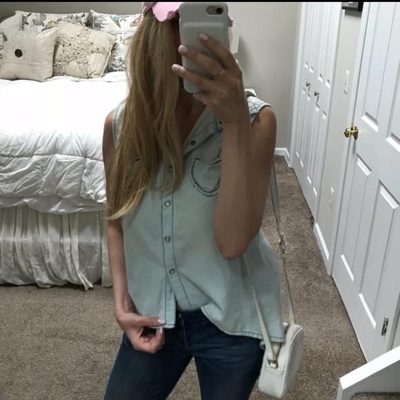 LF heart pocket button down - cut out back heart - Picture 8 of 8